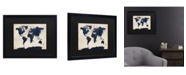 Trademark Global Michael Tompsett World Map - Navy Matted Framed Art - 15" x 20"